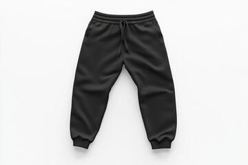 Isolated Black Joggers on White Background Fashionable and Comfortable Clothing