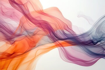Abstract Colorful Smoke Waves on Pure White Background for Stunning Visuals