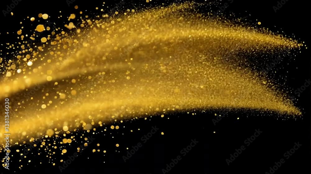Poster golden swirls: capturing the dynamic movement of golden particles, a beautiful display of abstract a