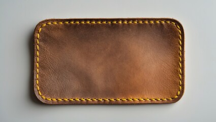 Blank jeans label set against a white background