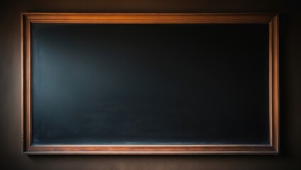 Blank chalkboard with a wooden frame and chalk - isolated empty blackboard