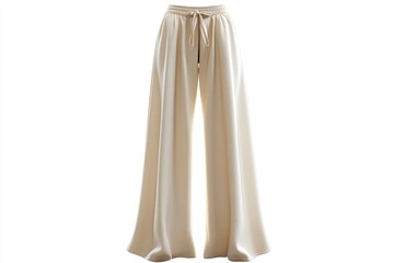 Wide Leg Trousers Cream Color Comfortable Lounge Pants Fashion Apparel
