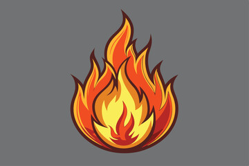 Detailed Orange and Yellow Flame Design on a Gray Background for Stock Resources