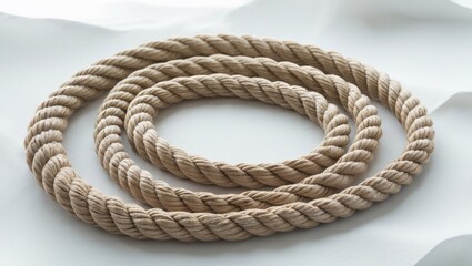 Hemp rope placed on a surface. Organic material