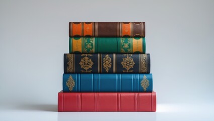 Obraz premium Stack of books against a white background