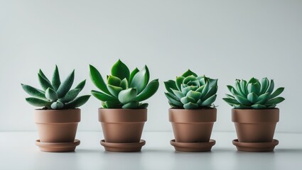 Obraz premium Indoor small green plant on a white background, isolated.