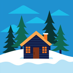 Naklejka premium house in the forest