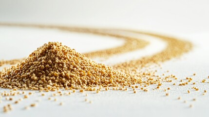 A pile of golden fenugreek seeds paired with a thin