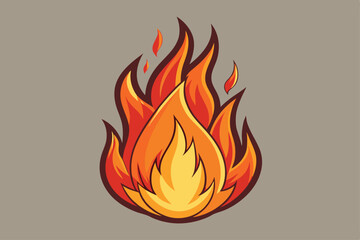 Isolated Flames Icon with Yellow Orange Gradients 