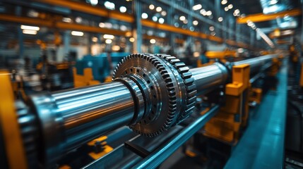 Fototapeta premium Industrial Machinery: Precision Engineering in a Modern Factory