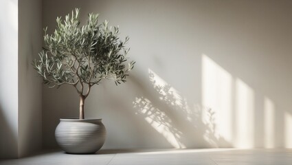 Minimalist interior design featuring an unadorned concrete wall in a contemporary villa. Sophisticated architectural backdrop in a neutral style.