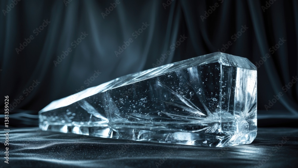 Poster ice block, set against a backdrop. clipping path included.