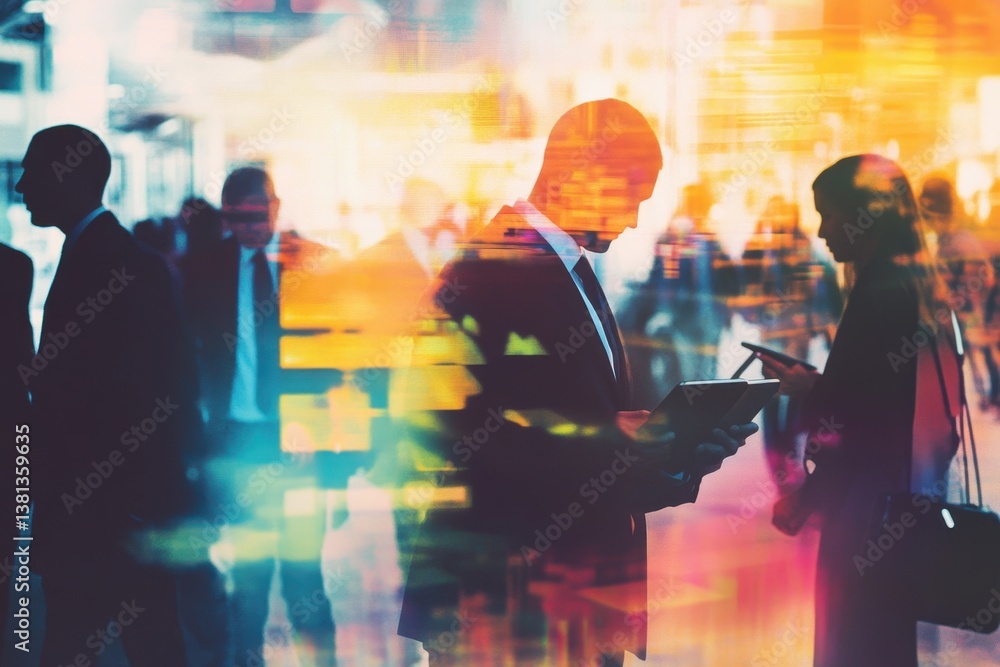 Aufkleber digital data processing among diverse business professionals in a collaborative setting, data proces