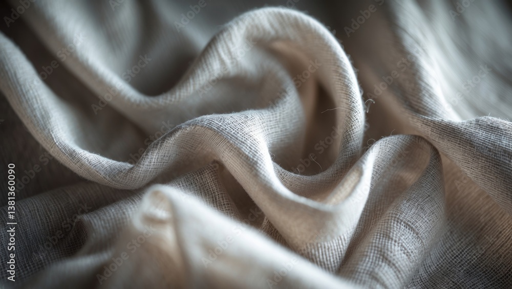 Poster abstract light gray shadow backdrop in gentle folds. soft non-woven fabric used as the background. l