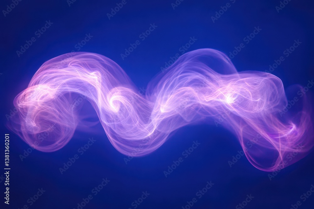 Poster light trails create dynamic patterns against a vivid blue background during a long exposure capture,