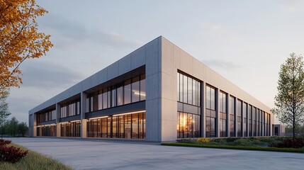 Fototapeta premium Modern office building design urban setting architectural photography daylight contemporary style