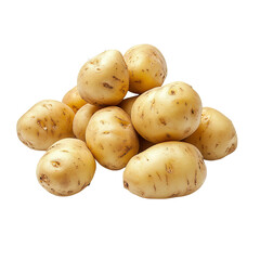 baby potatoes on a dish, side view from a low angle

