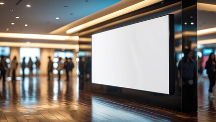 Mockup of a large LED display in a shopping mall.
