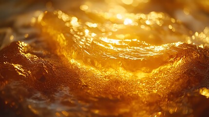 Golden Liquid Abstract Texture Background