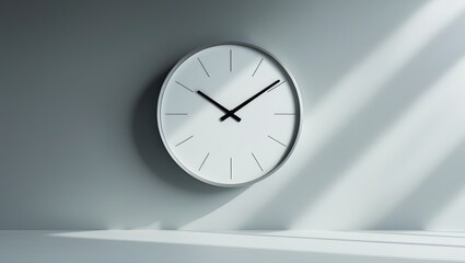 Minimalist Analog Wall Clock featuring a White Face and Simple Black Hands