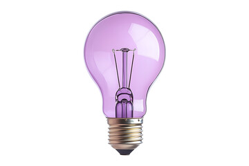 light purple light bulb isolated on white or transparent background.