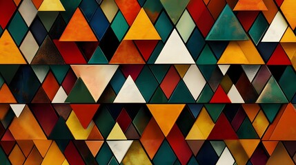 Decorative abstract triangle composition textured wall art