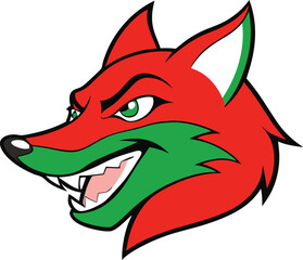 red fox vector illustration