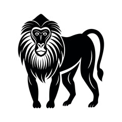 Fototapeta premium Creative Mandrill Silhouette Vector for Digital Use