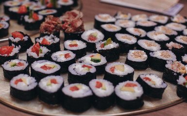 homemade fresh cooked japanese rolls
