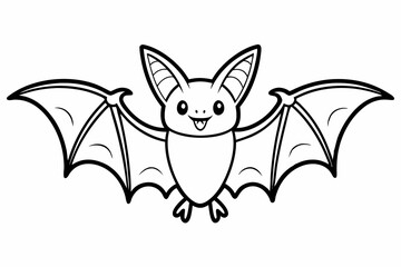 coloring page line art the bat black vector