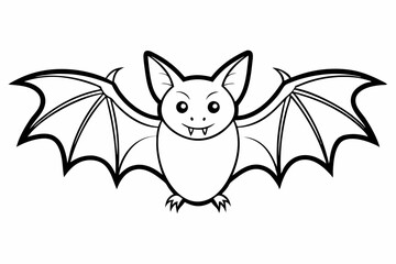 coloring page line art the bat black vector