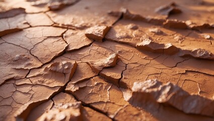 Fototapeta premium Old soil texture of house structure. Dried clay backdrop. Selective focus.