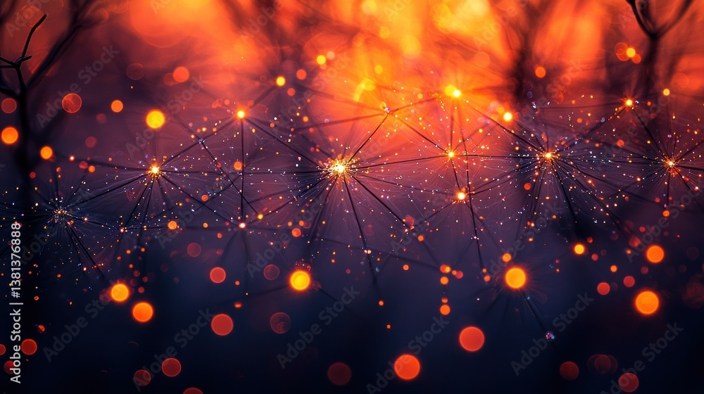 Poster illuminated network: a symphony of light and connection