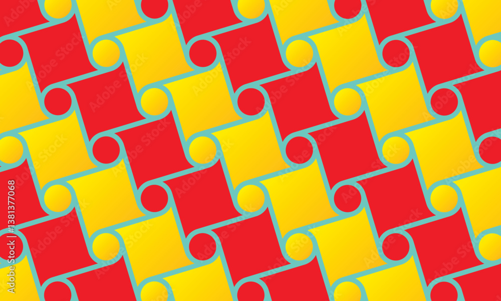 Poster background patterns seamless circles and squares shapes connect line. flat style pattern design back