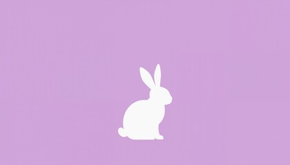Obraz premium White Rabbit On Vibrant Purple Background Featuring Anthropomorphic Design With Long Floppy Ears Symbolizing Hope And Whimsical Character For Brand Storytelling, AI Generated