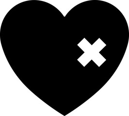 Obraz premium Heart icon in flat. vector signs isolated on transparent background