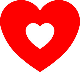 Heart icon in flat. vector signs isolated on transparent background