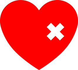 Obraz premium Heart icon in flat. vector signs isolated on transparent background