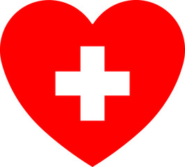 Obraz premium Heart icon in flat. vector signs isolated on transparent background