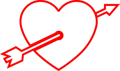 Heart icon in line vector signs isolated on transparent background