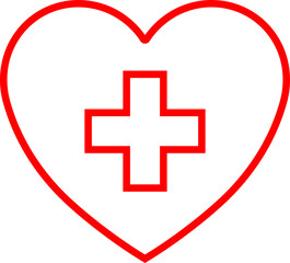 Heart icon in line vector signs isolated on transparent background