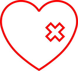 Obraz premium Heart icon in line vector signs isolated on transparent background