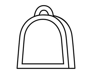 Hand drawn cute outline illustration of iron weight or poise. Flat vector slavery or habit line art doodle. Money debt or credit. Emotional burden, crisis, depression sticker, icon. Isolated.