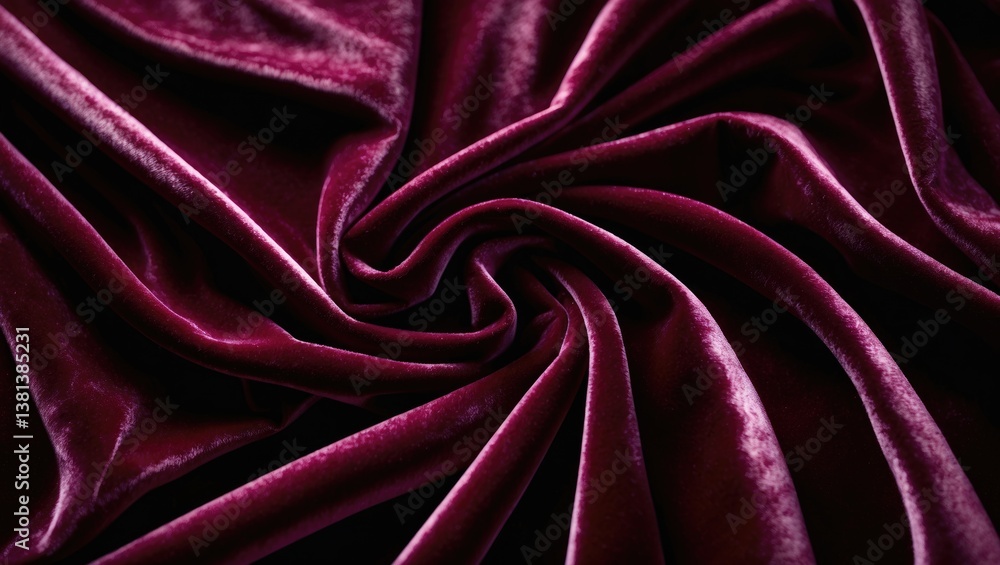 Poster Dark red velvet fabric texture utilized as a background. Unoccupied fabric backdrop of smooth and soft textile material. There is room for text.