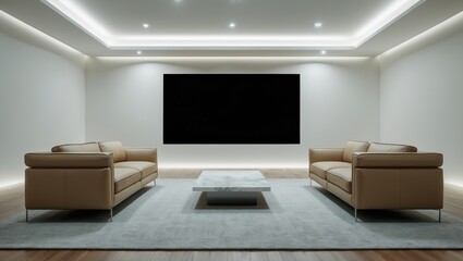 Lounge interior featuring a screen display.