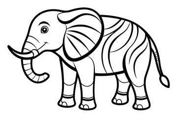 Fototapeta premium coloring page line art the elepent black vector
