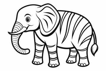 coloring page line art the elepent black vector
