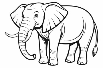 Fototapeta premium coloring page line art the elepent black vector