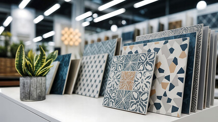 Assortiment de carreaux de carrelage au design moderne dans le magasin