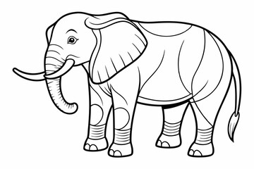 coloring page line art the elepent black vector
